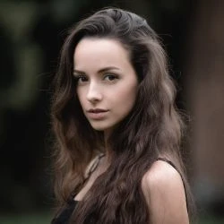 a portrait photo of a woman with brown hair